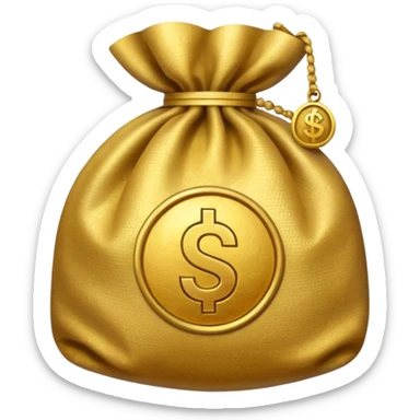 money bag with rupeee symbol sticker