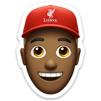 A smiley face with a Liverpool hat on sticker