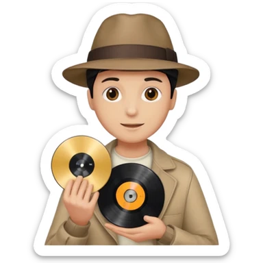 Record Collector + vinyl disc, Vintage Collectors. sticker