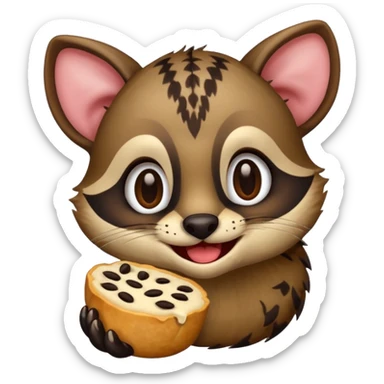 civet emoji with enjoying food sticker