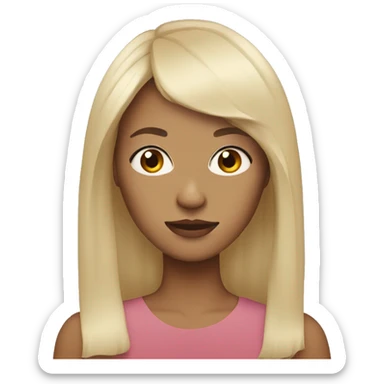 White women with curtain bangs sticker