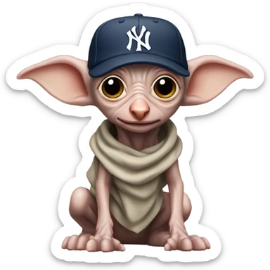 dobby with New York yankees cap sticker