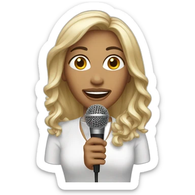 woman-with-microphone sticker