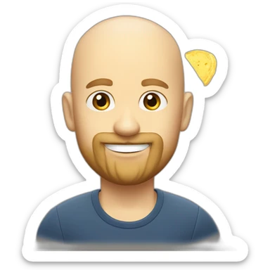 bald swedish streamer with a small beard eating chips for breakfast sticker