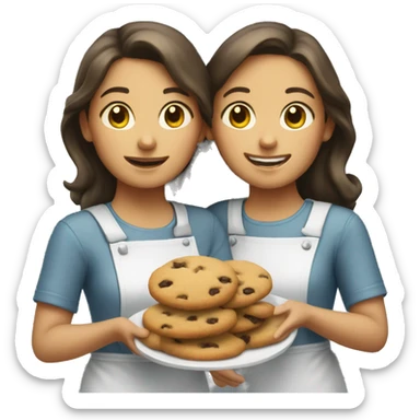 Two girls backing cookies sticker