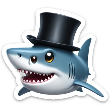 Shark with top hat with bbl sticker