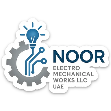 create a logo for company named Noor Electro mechanical Works LLC UAE  sticker