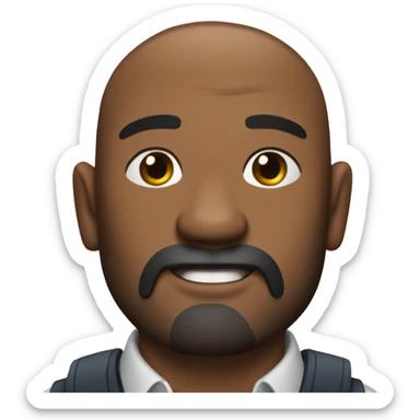 Bold man with bullmastiff sticker