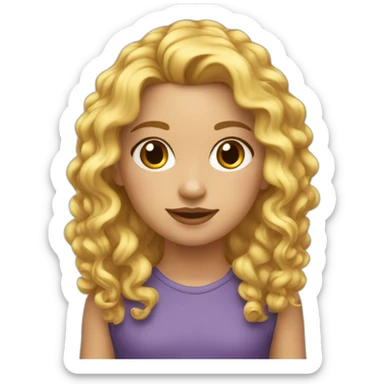 Niña de pelo rubio rizado sticker