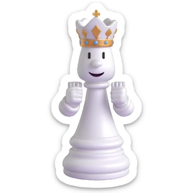 bishop chess piece, classic white, glossy finish, simple and elegant, 3D emoji style, no text sticker