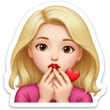 Girl giving a bunch of kisses sticker