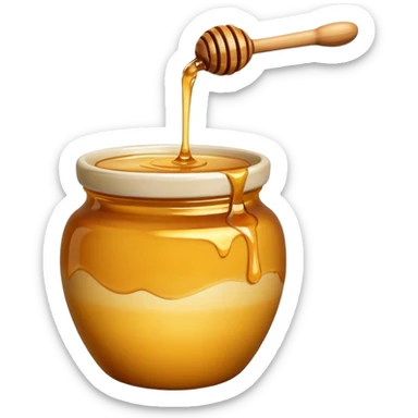 simple honey pot with honey dripping sticker