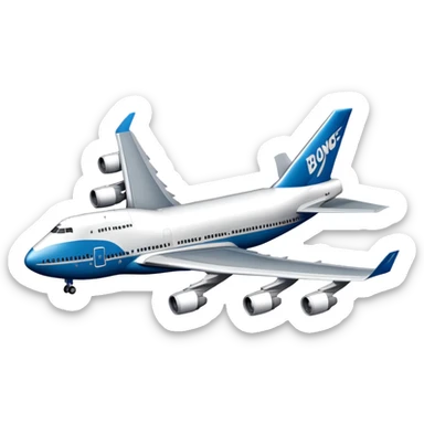 Boeing 747 jumbo jet with distinctive hump sticker