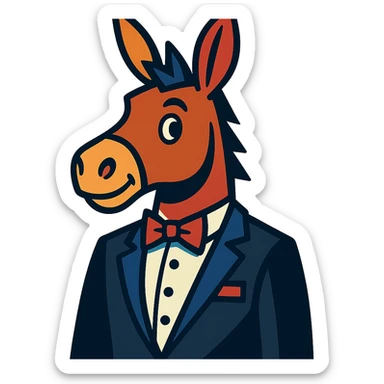 donkey in a tuxedo sticker