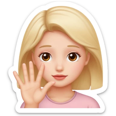 blushing with fingers sticker