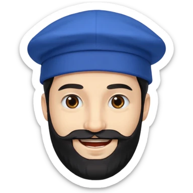 mago merlin con barba negra y gorra azul sticker