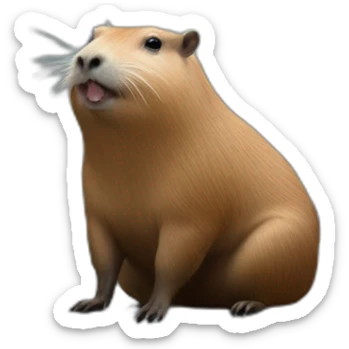 capybara on the moon sticker