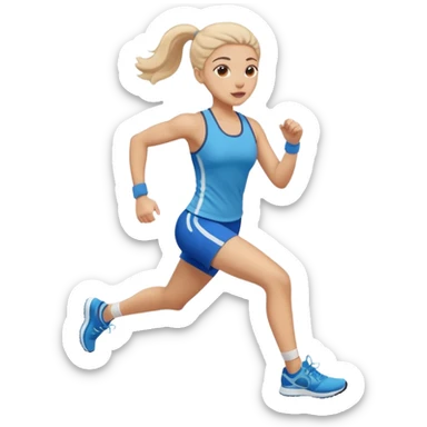 Girl running and working out sticker