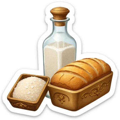  a one victorian bottle of salt and a loaf of bread sticker