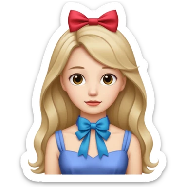 women with neckBow, ling hair style. sticker