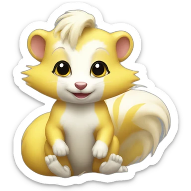 blonde cute yellow skunk skunk sticker