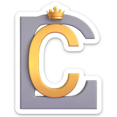 Gray letter C with an angelic golden halo above it, representing Grace/Gracie/graycee sticker
