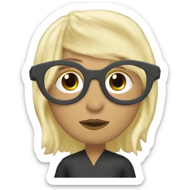 Aragorn kissing blond girl pixie cut glasses sticker