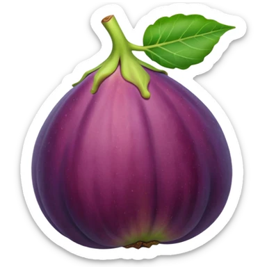 Please create a emoji of a cross-section of a fig with a small leaf sticker