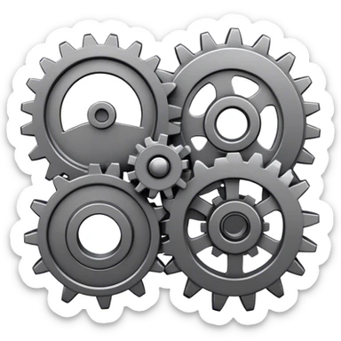 cogs next to each other. sticker