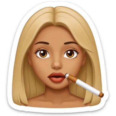 pretty girl with blunt in mouth sticker