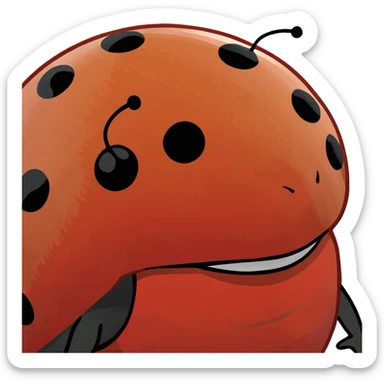 scarlet-colored ladybug with black dots on the back sticker
