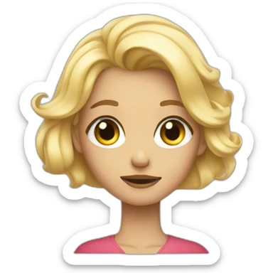 The blonde has her arms crossed and rolls her eyes sticker