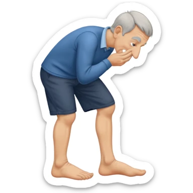 Man Sniffing feet sticker