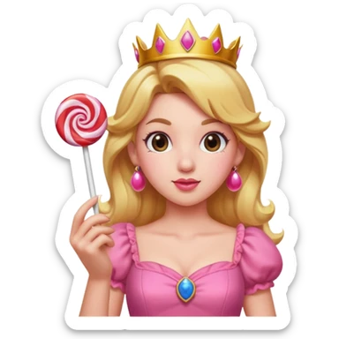 Princess peach with a lollipop sticker