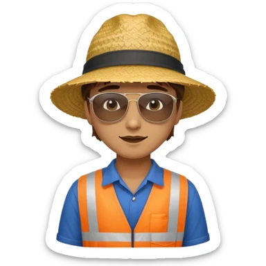 employee of a landscaping company sticker