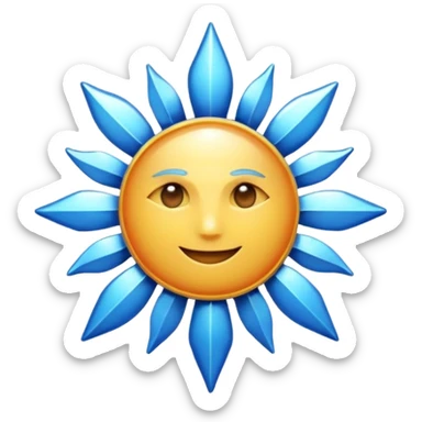 Verified badge with the body of a Sun ☀️ make the color blue and make sure they is no cartoon in it sticker