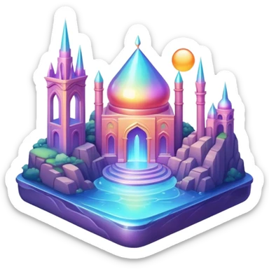 Epic divine legendary complex detailed iridescent gradients aesthetic-scenery sticker