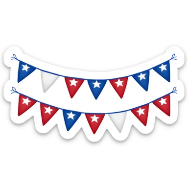 Red white and blue patriotic bunting for railing  sticker