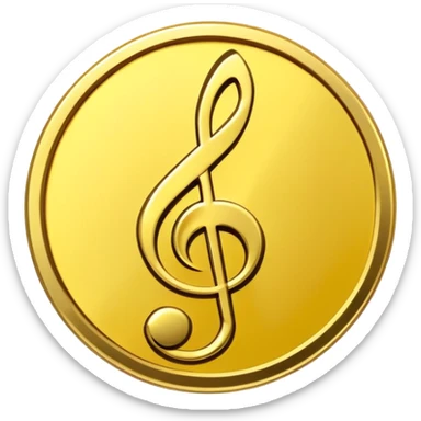 make a yellow coin with a music note on it sticker