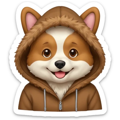 dog wearing hoodie sticker