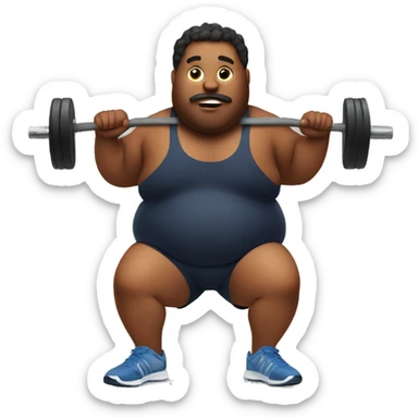 Fat person working out  sticker