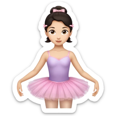 balerina dark hair sticker