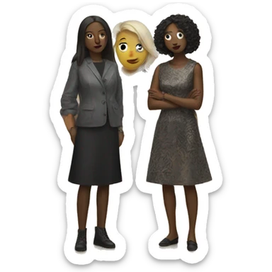 Two women friends in an art gallery sticker