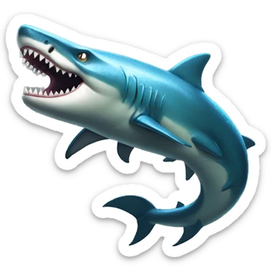 Full body edgy shiny shark-alligator sticker