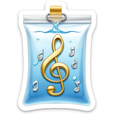 ziplock bag with a treble clef inside sticker