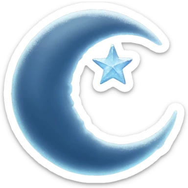 Frozen Crescent moon with face  sticker