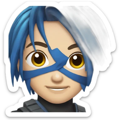 ninja streamer blue hair sticker