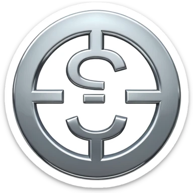 $ dollar metal symbol sticker