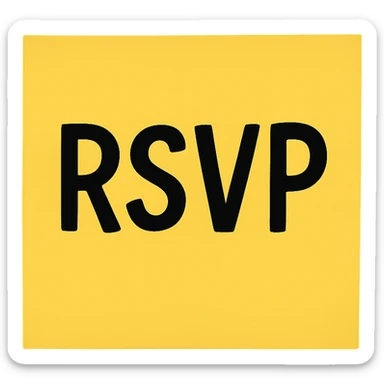 Make the background transparent. Keep the sticky note with RSVP written in bold letters. sticker