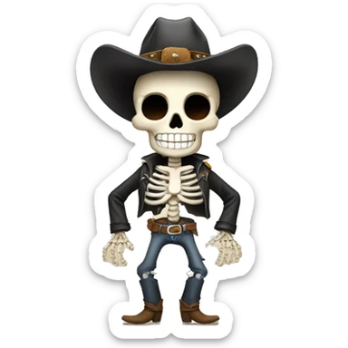 cowboy skeleton  sticker